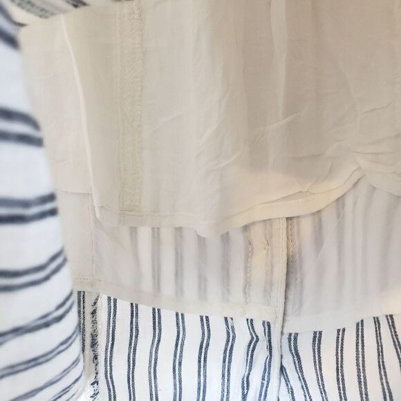 BDG Linen-Blend Strapless Striped Button Front Midi Dress - Picture 10 of 12